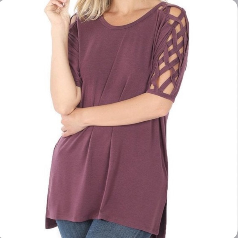 Zenana Premium Lattice Sleeved Tunic